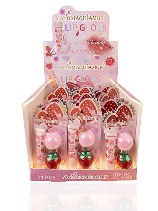 lip gloss morango -YOYOMAQUIAMOR (24pcs)