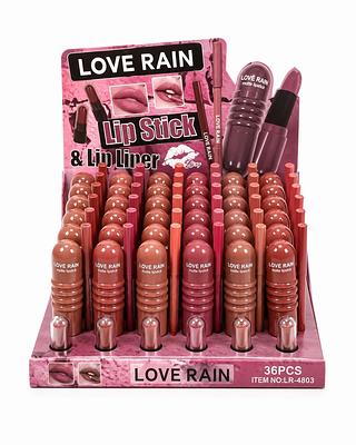 love rain lip stick e lip liner 36pcs