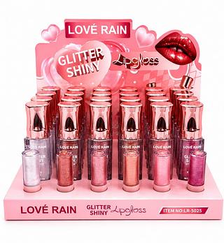 LOVE RAIN GLITTER SHINY LIP GLOSS (24PCS)