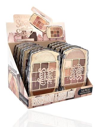 Paleta de sombra 9 cores+ 2 iluminador (12pçs)