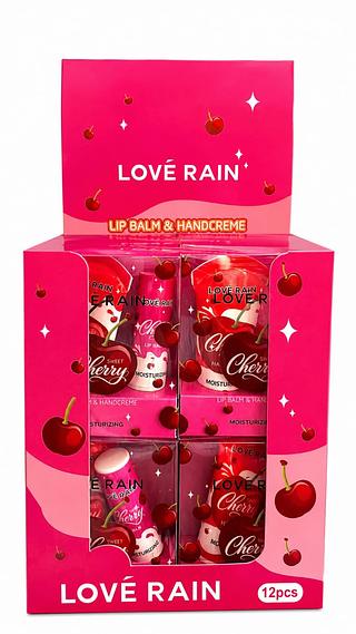 love rain lip balm+hand cream cherry 12pcs