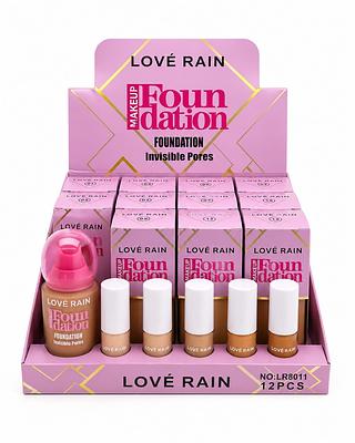 LOVE RAIN MAKEUP FOUN DATION BASE LIQUIDA 6 TONS (12PCS)