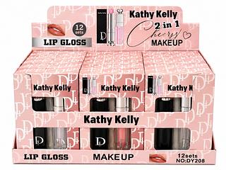 kathy kelly 2 in 1 lip gloss 12 pcs