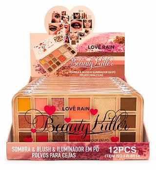 love rain sombra , blush, iluminador em pó pólvos para cejas 12pcs