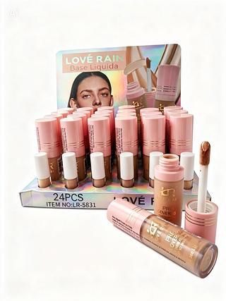 Base Líquida Matte cor 01 a 06 (24pçs)/ Lové Rain- Alta cobertura, Duração de até 24h