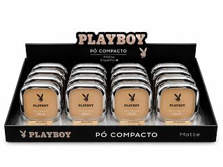 PÓ COMPACTO PLAYBOY MATTE ESPELHO 12 PCS
