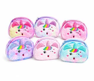 BOLSA ESTOJO COSMETICA COM DESIGN DE UNÍCORNIO PELUCIA