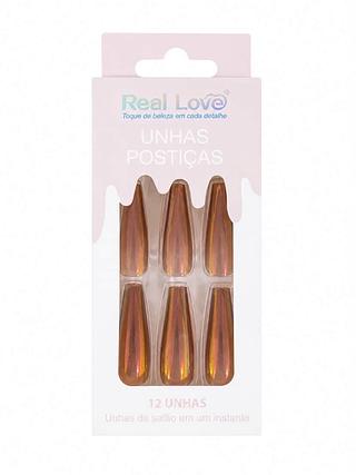 unha postiça real love toque de beleza em cada detalhe (12pcs)