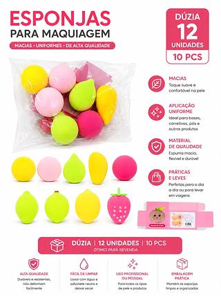 ESPOJA PARA MAQUIAGEM 12PCS