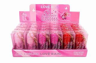 LOVE RAIN SHINE LIP GLOSS CHAVEIRO DE BORBOLETA 24PCS