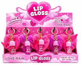 love rain lip gloss chaveiro de coraçao 12pcs
