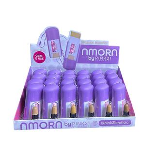 Base em Bastão c/ Chaveiro - AMORA cor 01 a 06 (10g)/ Pink21 Cosmetics (24pçs)