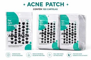 ADESIVO ACNE PATCH ESTRELA COR PRETA 100PCS