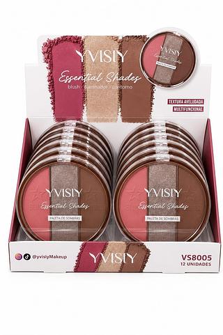 yvisiy blush , iluminador , contorno 12 pcs