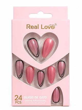 unhas postiças artísticas real love 24pcs