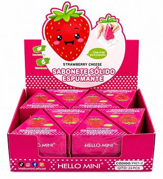 SABONETE SÓLIDO ESPUMANTE MORANGO 24PCS