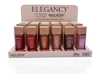 lip gloss glitter miss rose (24pç)