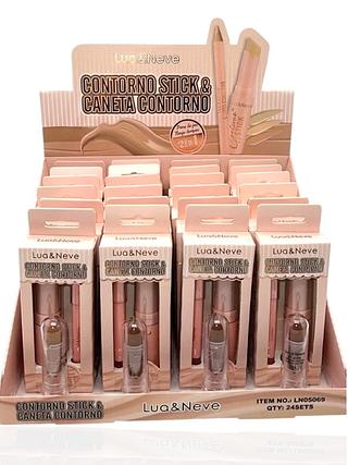 contorno stick + caneta contorno - lua e neve (24pcs )