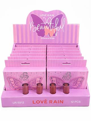 LOVE RAIN BEAUTIFUL 4 COLOR LIP GLOSS 12PCS