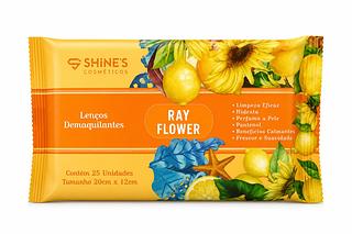 SHINES COSMETICOS LENÇOS DEMAQUILANTES RAY FLOWER