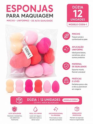 ESPONJAS PARA MAQUIAGEM 12PCS