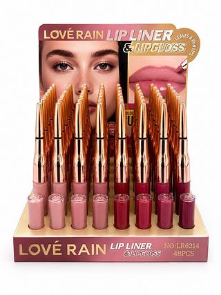 love rain lip liner e lip gloss 48pcs