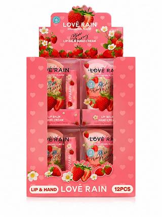 love rain lip balm+hand cream morango 12pcs