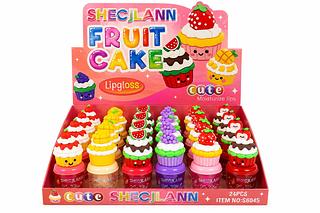 CUTE SHECJLANN FRUIT CAKE LIP GLOSS 24PCS