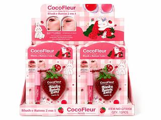 cocofleur blush e batom 2 em 1 (12pcs )