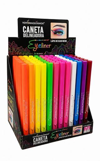 YOYOMAQUIAMOR CANETA DELINEADORA LAPIS DE OLHO NEON 72PCS