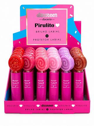 discoteen doceria pirulito brilho labial protetor labial 24pcs