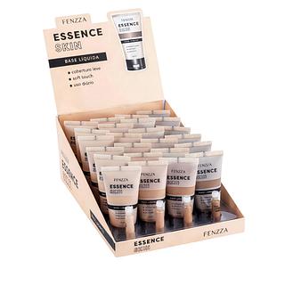 Base Líquida Essence Skin - cor 01 a 04 (30ml)/ Fenzza (24pçs) - Cobertura Leve, Soft Touch, Uso diário.