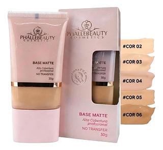 Base Líquida Matte - cor 02 a 06 (30g)/ Phállebeauty - Alta Cobertura Profissional