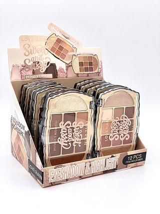 Paleta de sombra 9 cores+ 2 iluminador (12pçs)