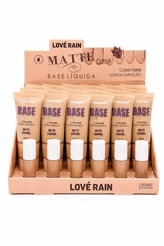 LOVE RAIN BASE LIQUIDA MATTE LONGA DURAÇAO 24PCS