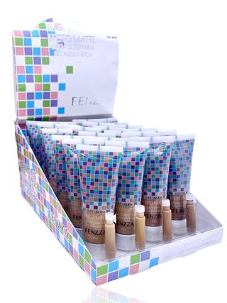 Base Liquida Efeito Matte cor 01 a 04 (30ml) / Fenzza (24pçs)- Mega Cobertura e Secagem Rápida