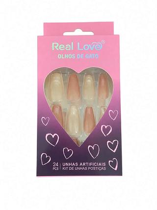 unha postiça real love olhos de gato ( 24pcs)