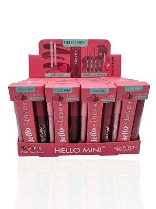 matte lip gloss lapis +gloss hello mini (24pç)