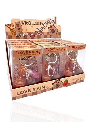 Lip Oil Love Rain Capivara com Chaveiro – Hidratação e Brilho Natural/ (12pçs)