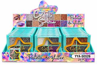 YOYOMAQUIAMOR PALETA DE GLITTER 24PCS