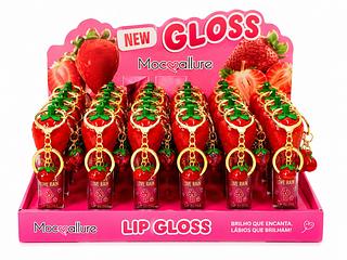 lip gloss morango 24 pcs
