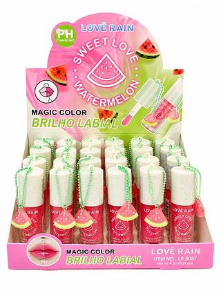 love rain magic color brilho labial melancia 24pcs