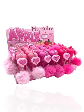 lip gloss com chaveiro de pompom e pingente de coração moc allure .(24PCS)